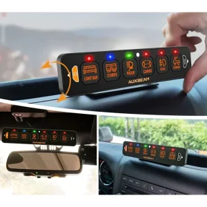 کنترل پنل و صفحه کلید فشاری 6 کلید تک ردیفه (Auxbeam) با چراغ پس زمینه RGB مدل AS-R60 - تصویر 2
