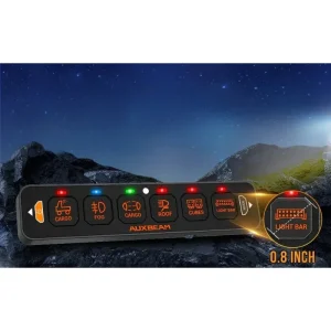 کنترل پنل و صفحه کلید فشاری 6 کلید تک ردیفه (Auxbeam) با چراغ پس زمینه RGB مدل AS-R60 - تصویر 5
