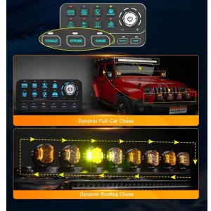 کنترل پنل و صفحه کلید فشاری 6 کلید (Auxbeam) با چراغ پس زمینه RGB مدل KS-80 - تصویر 6