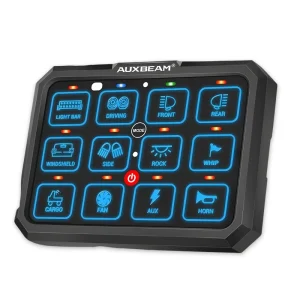 کنترل پنل و صفحه کلید فشاری ۱۲ کلید (Auxbeam) با پس زمینه RGB  مدل RB120