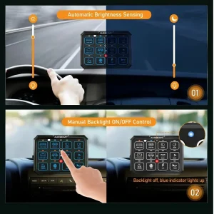 کنترل پنل و صفحه کلید فشاری ۱۲ کلید (Auxbeam) با پس زمینه RGB  مدل RB120 - تصویر 3